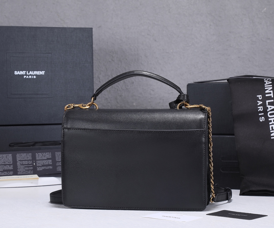 Replica Ysl Sunset Medium Top Handle Bag- Black/Beige - Image 3
