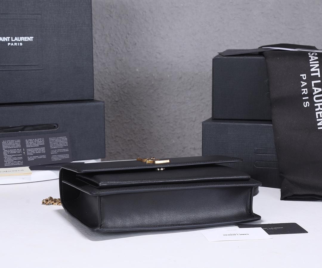 Replica Ysl Sunset Medium Top Handle Bag- Black/Beige - Image 5