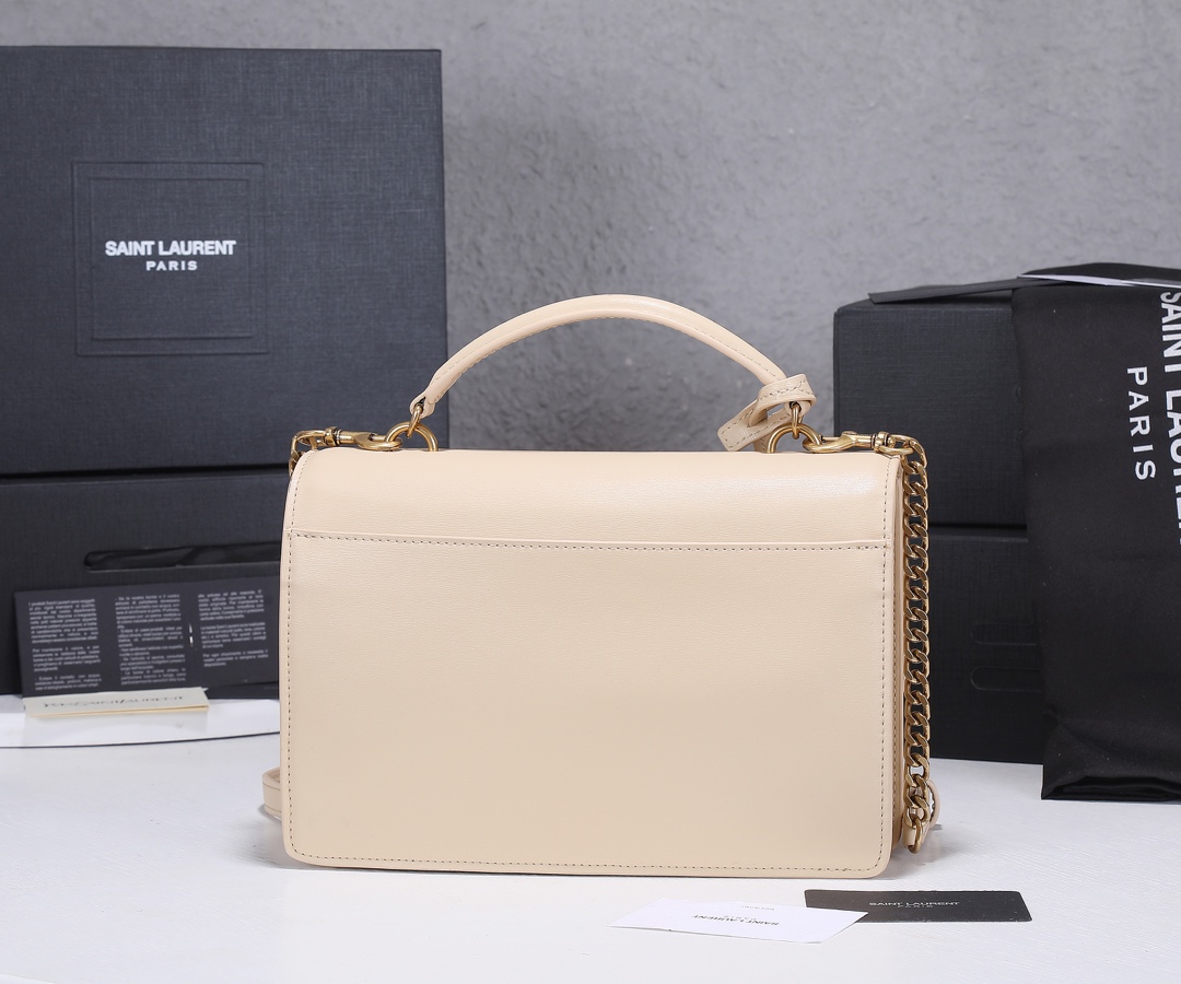 Replica Ysl Sunset Medium Top Handle Bag- Black/Beige - Image 9