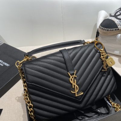 Replica Ysl Envelope Medium Bag In Mix Embossed Leather-Gold