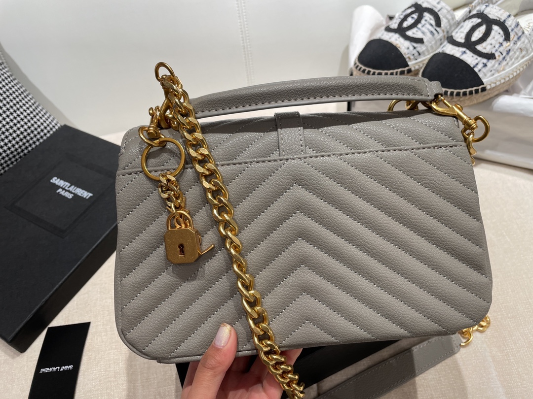 Replica Ysl Envelope Medium Bag In Mix Embossed Leather-Gold - Image 11