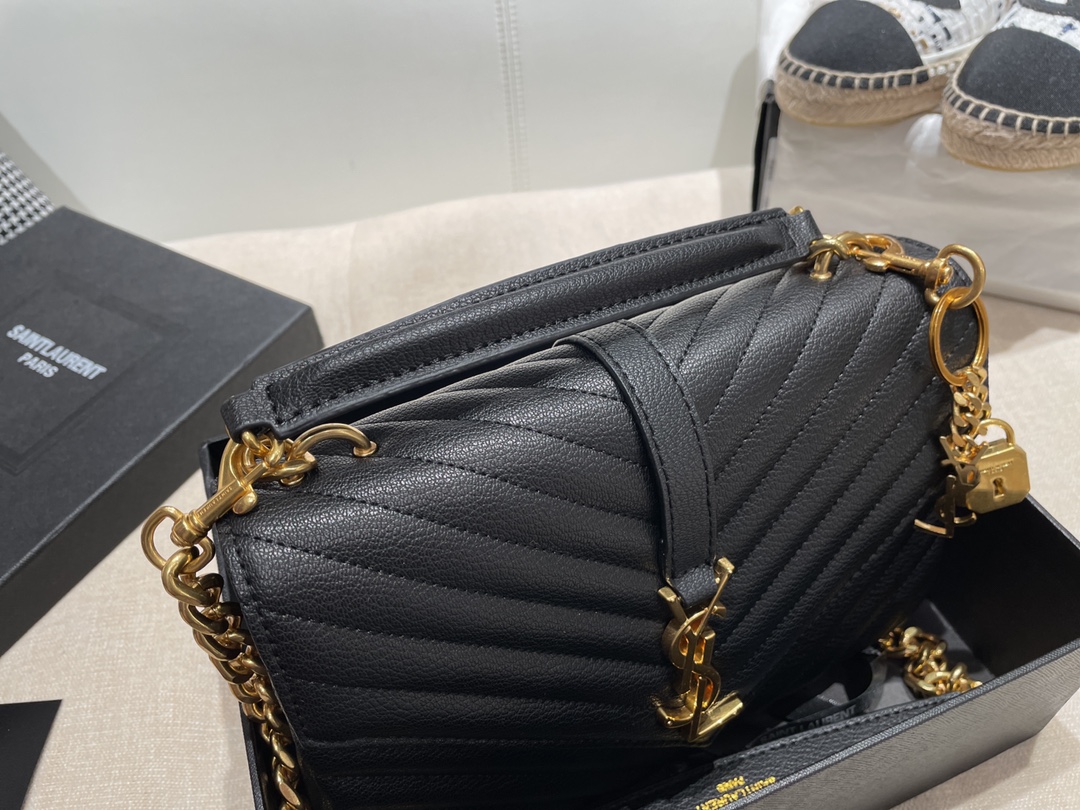 Replica Ysl Envelope Medium Bag In Mix Embossed Leather-Gold - Image 2