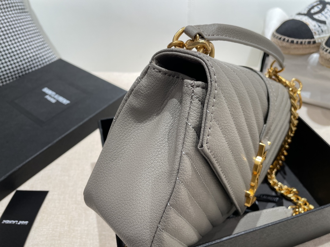 Replica Ysl Envelope Medium Bag In Mix Embossed Leather-Gold - Image 9