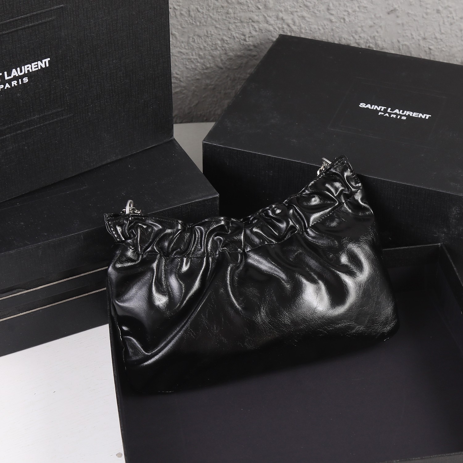 Replica Ysl Mini Leather Shoulder Hobo Bag - Image 11