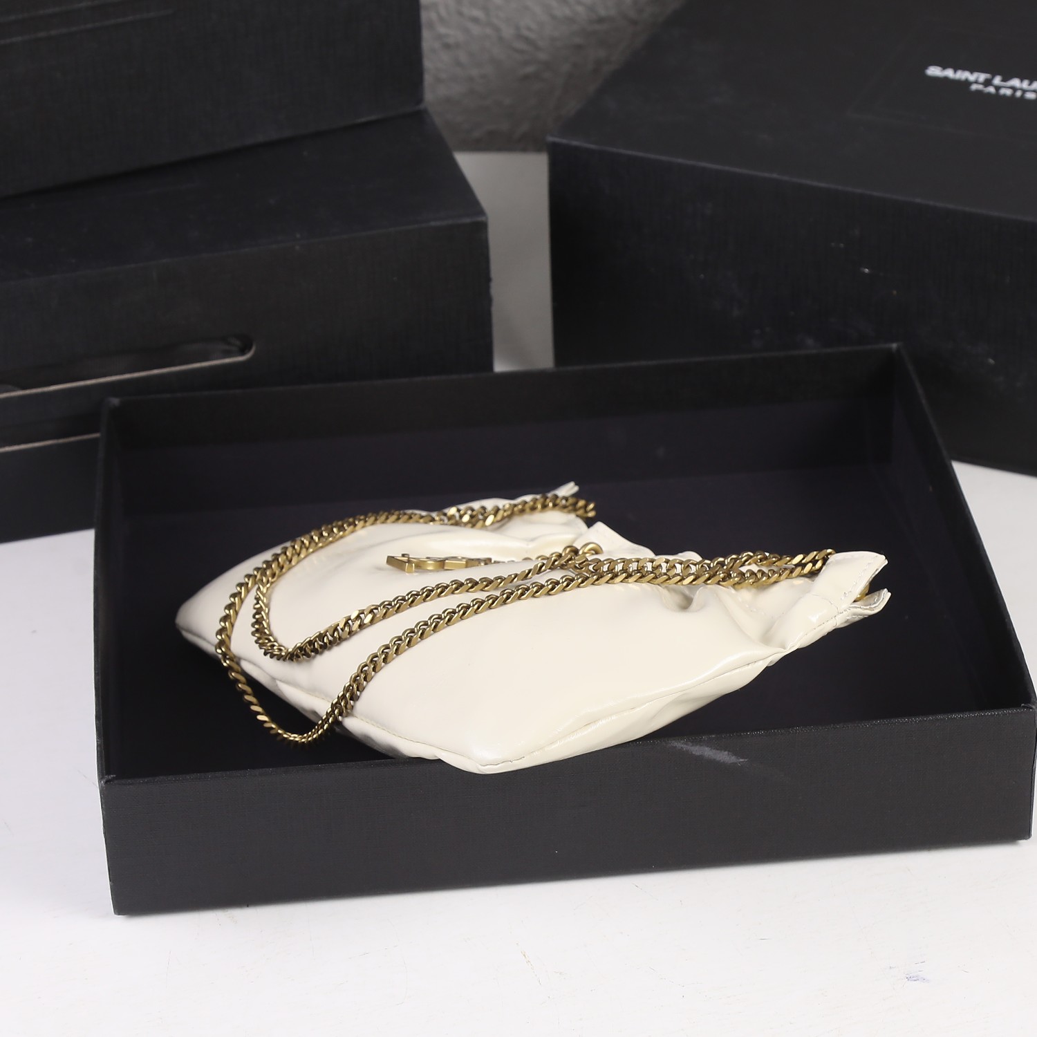 Replica Ysl Mini Leather Shoulder Hobo Bag - Image 4