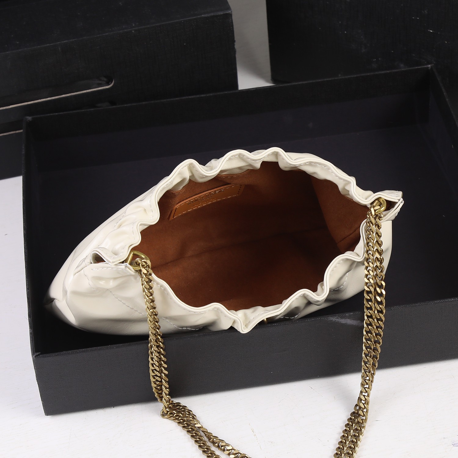 Replica Ysl Mini Leather Shoulder Hobo Bag - Image 5