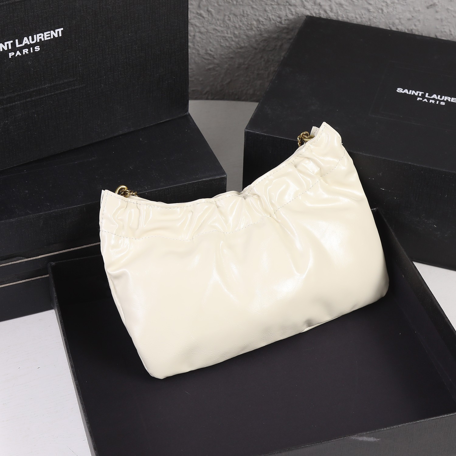 Replica Ysl Mini Leather Shoulder Hobo Bag - Image 6