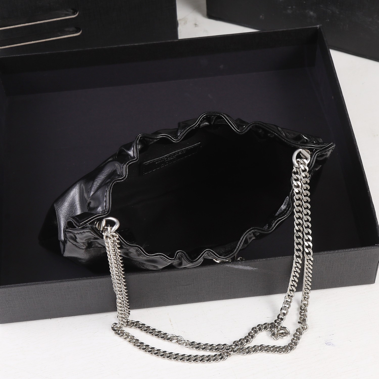 Replica Ysl Mini Leather Shoulder Hobo Bag - Image 9