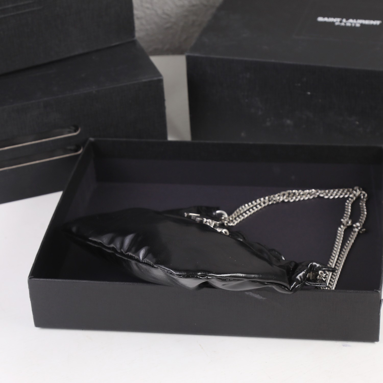 Replica Ysl Mini Leather Shoulder Hobo Bag - Image 10
