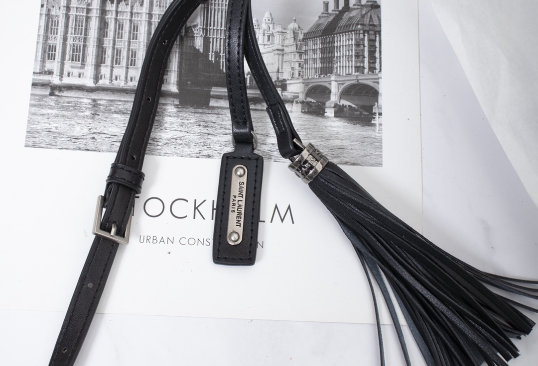 Replica Ysl Lou Camera Bag In Quilted Leather- Black/Silver - Image 9