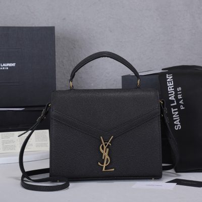 Replica Ysl Cassandra Medium Top Handle Bag- Black/Beige