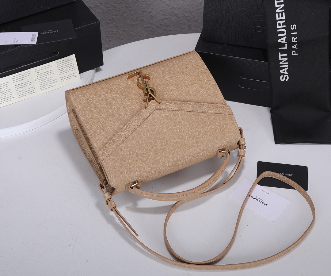 Replica Ysl Cassandra Medium Top Handle Bag- Black/Beige - Image 11