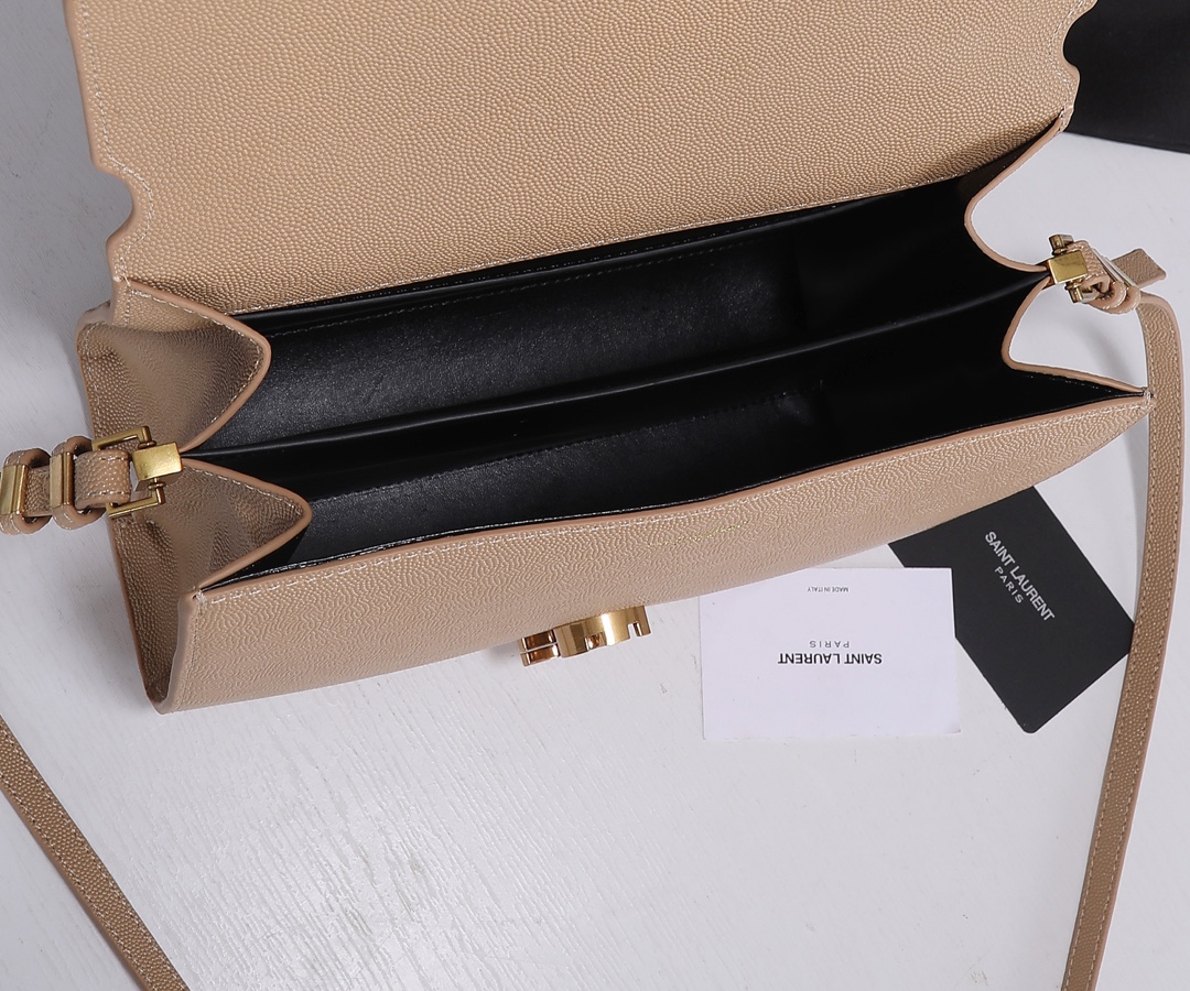 Replica Ysl Cassandra Medium Top Handle Bag- Black/Beige - Image 12