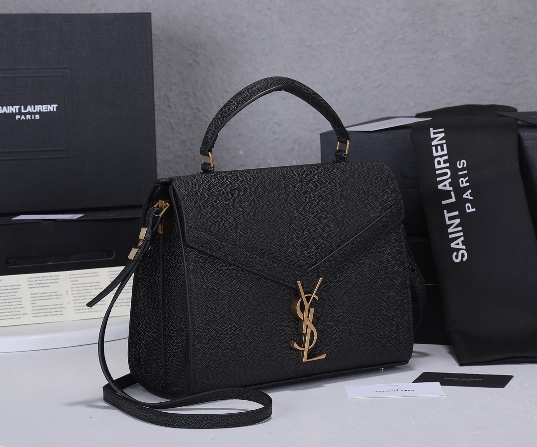 Replica Ysl Cassandra Medium Top Handle Bag- Black/Beige - Image 2