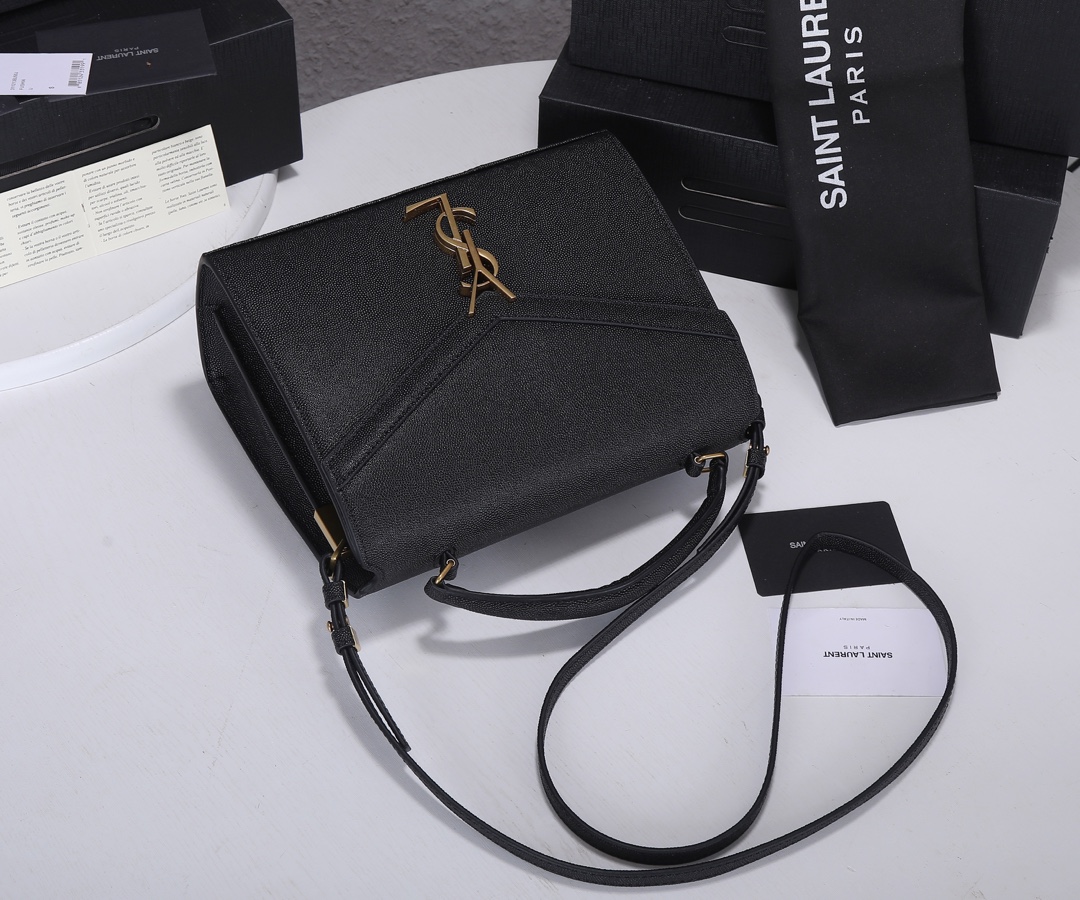 Replica Ysl Cassandra Medium Top Handle Bag- Black/Beige - Image 4