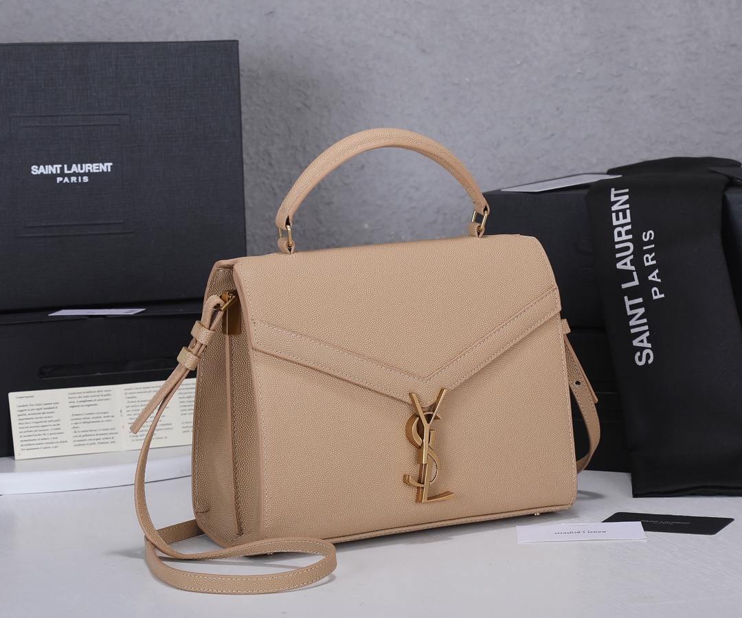 Replica Ysl Cassandra Medium Top Handle Bag- Black/Beige - Image 8