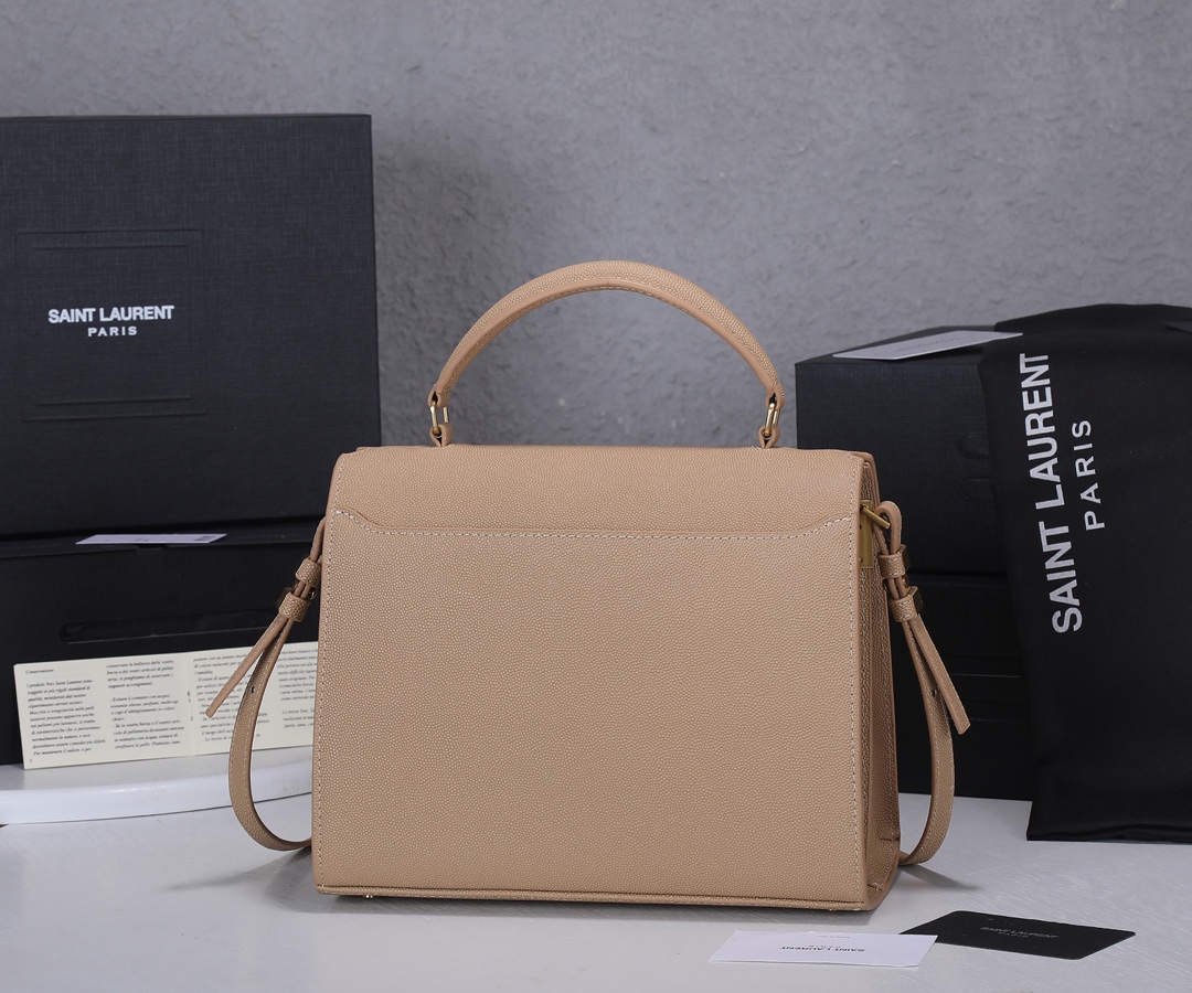 Replica Ysl Cassandra Medium Top Handle Bag- Black/Beige - Image 9