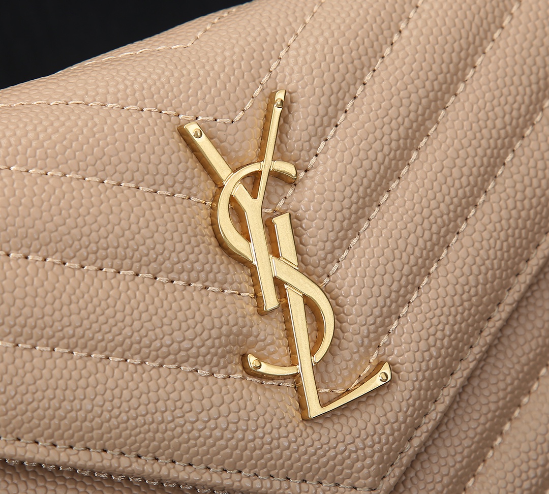 Replica Ysl Envelope Chain Wallet In Grain De Poudre Embossed Leather 1888 - Image 5