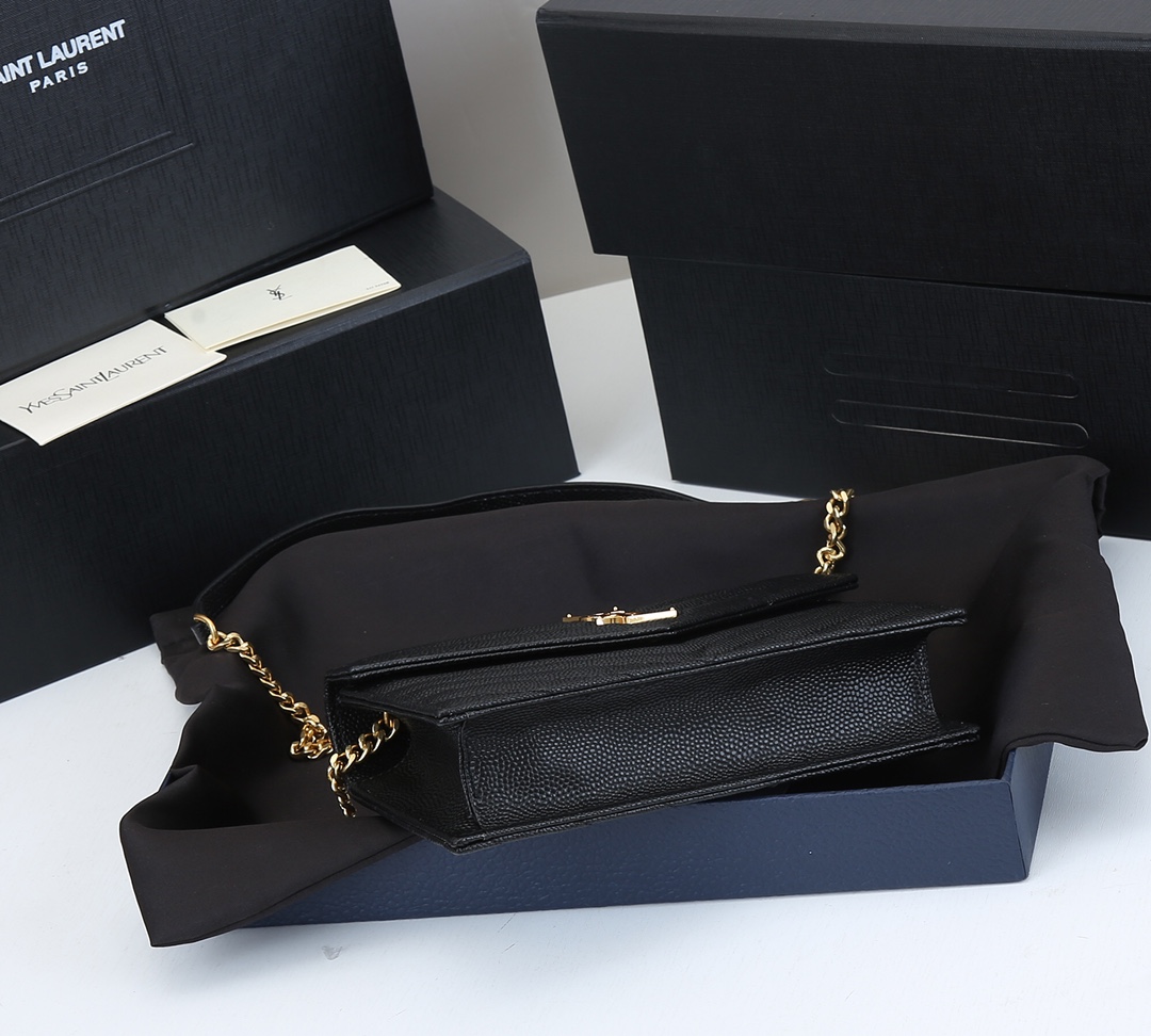 Replica Ysl Envelope Chain Wallet In Grain De Poudre Embossed Leather 1888 - Image 15