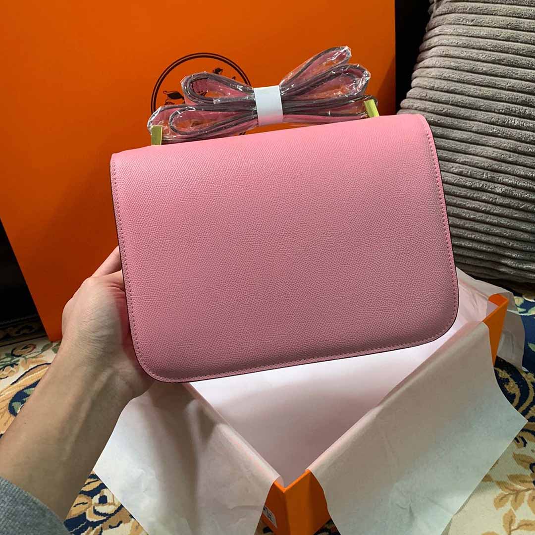 Replica Hermes Aaa-Constance Handbag 24Cm&19Cm Black/White/Pink - Image 17