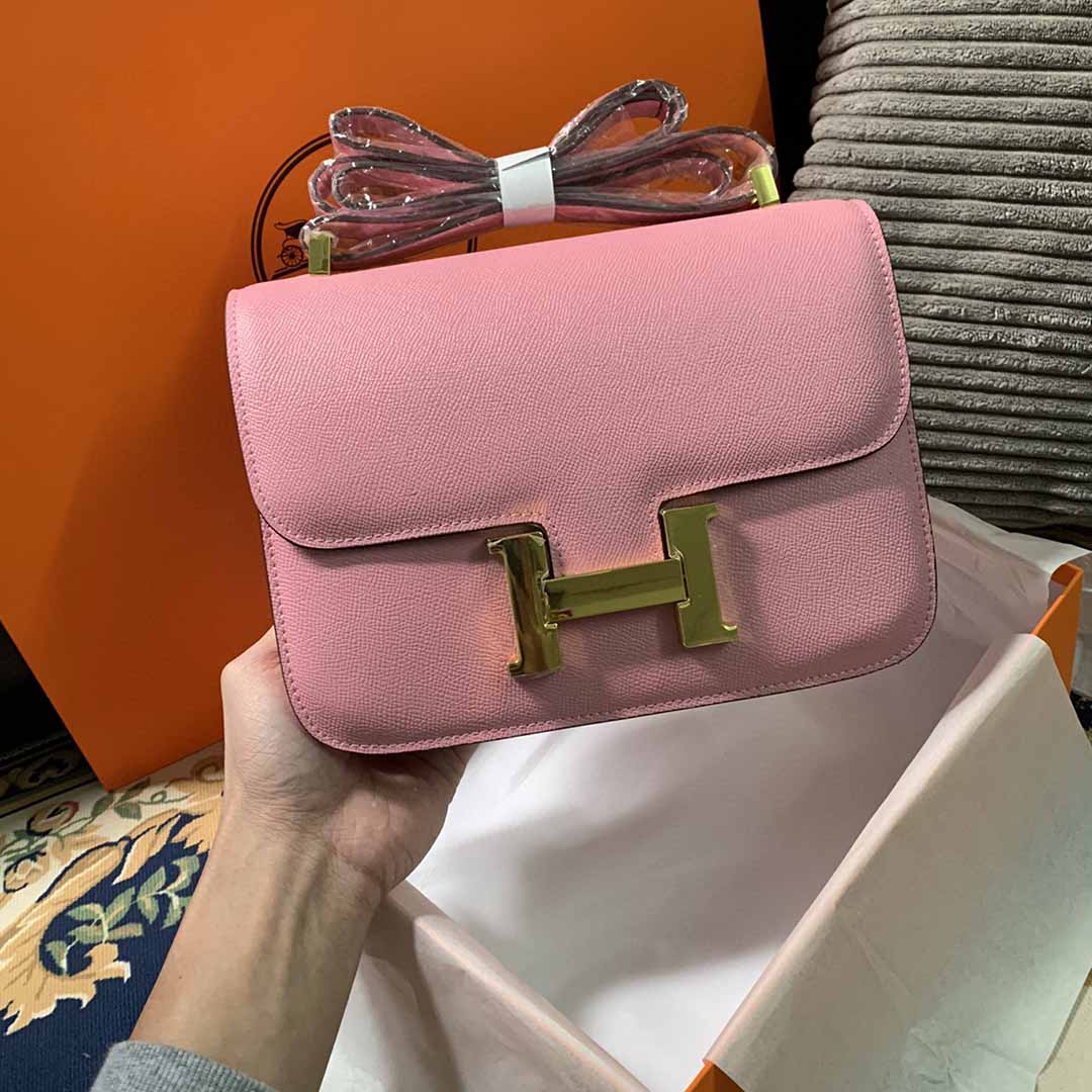 Replica Hermes Aaa-Constance Handbag 24Cm&19Cm Black/White/Pink - Image 18