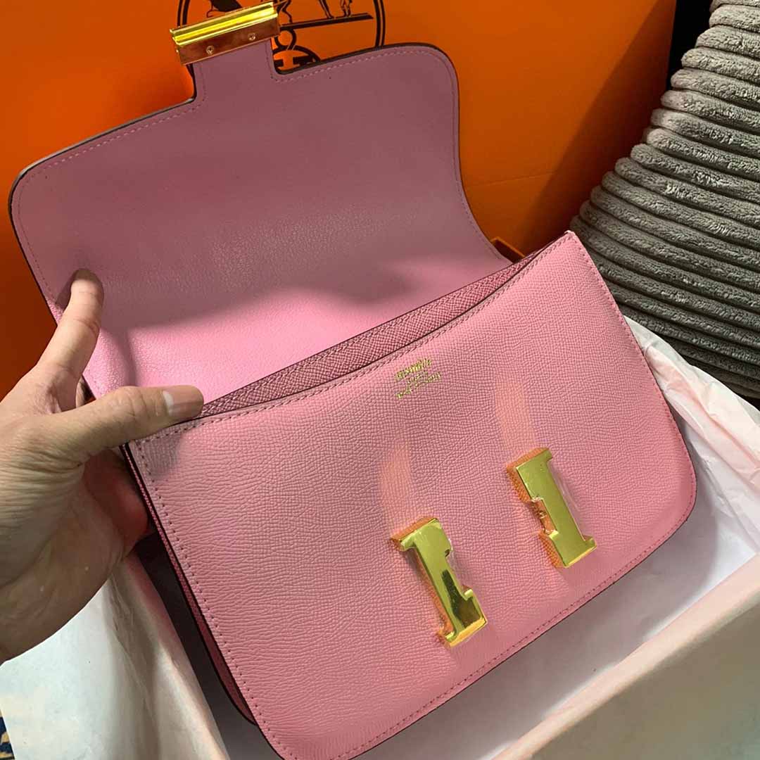 Replica Hermes Aaa-Constance Handbag 24Cm&19Cm Black/White/Pink - Image 19
