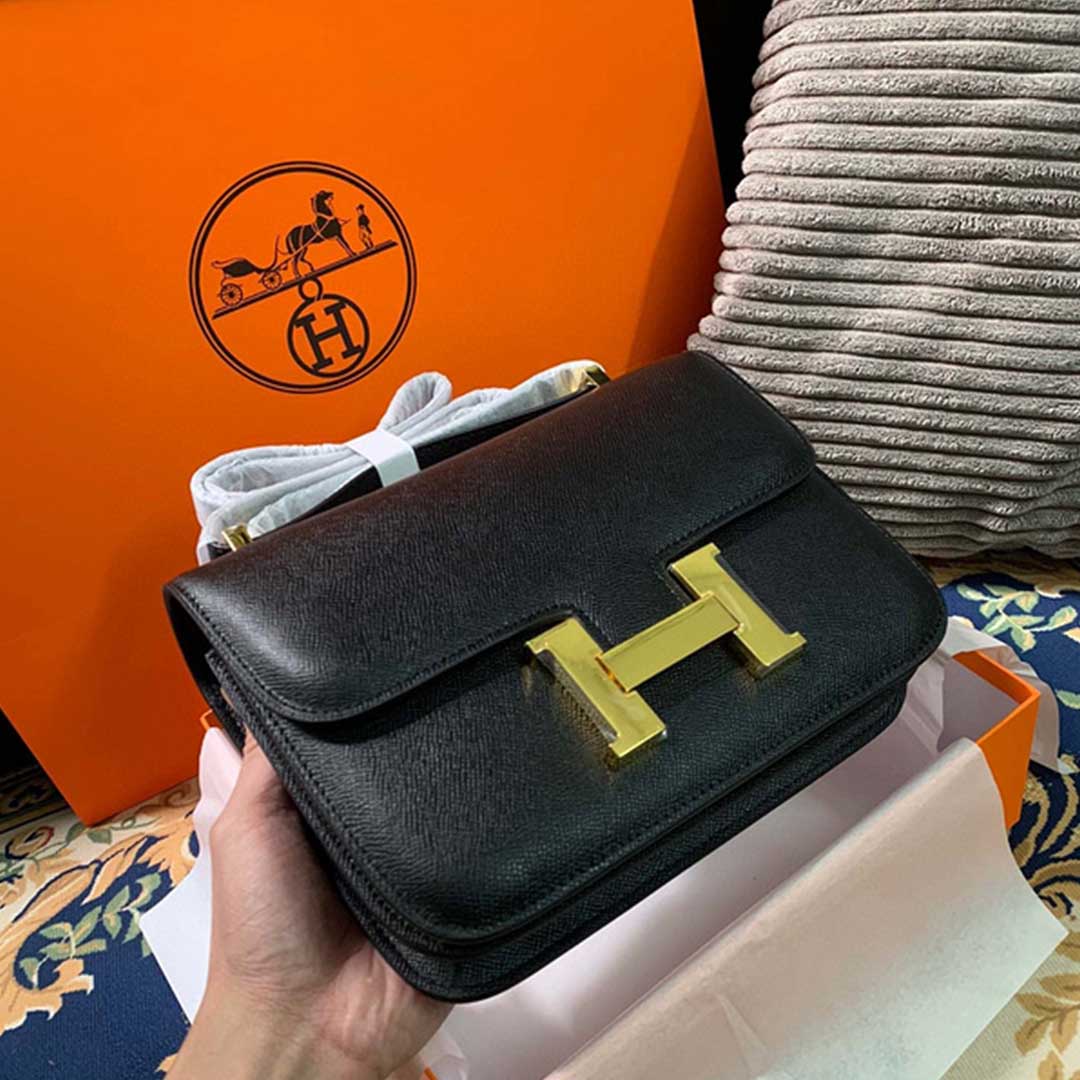 Replica Hermes Aaa-Constance Handbag 24Cm&19Cm Black/White/Pink - Image 9