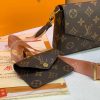 Best Replicas Bags - Louis Vuitton FeLICIE STRAP & GO M80091 GREEN/PINK Best Louis Vuitton LV Replica Bags On Sales