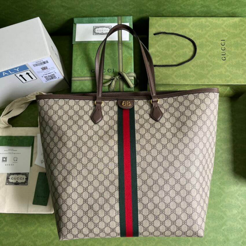 Replica Balenciaga X Gucci Hacker Large Tote Bag 680127 Beige - Image 3