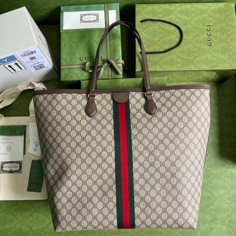 Replica Balenciaga X Gucci Hacker Large Tote Bag 680127 Beige - Image 4