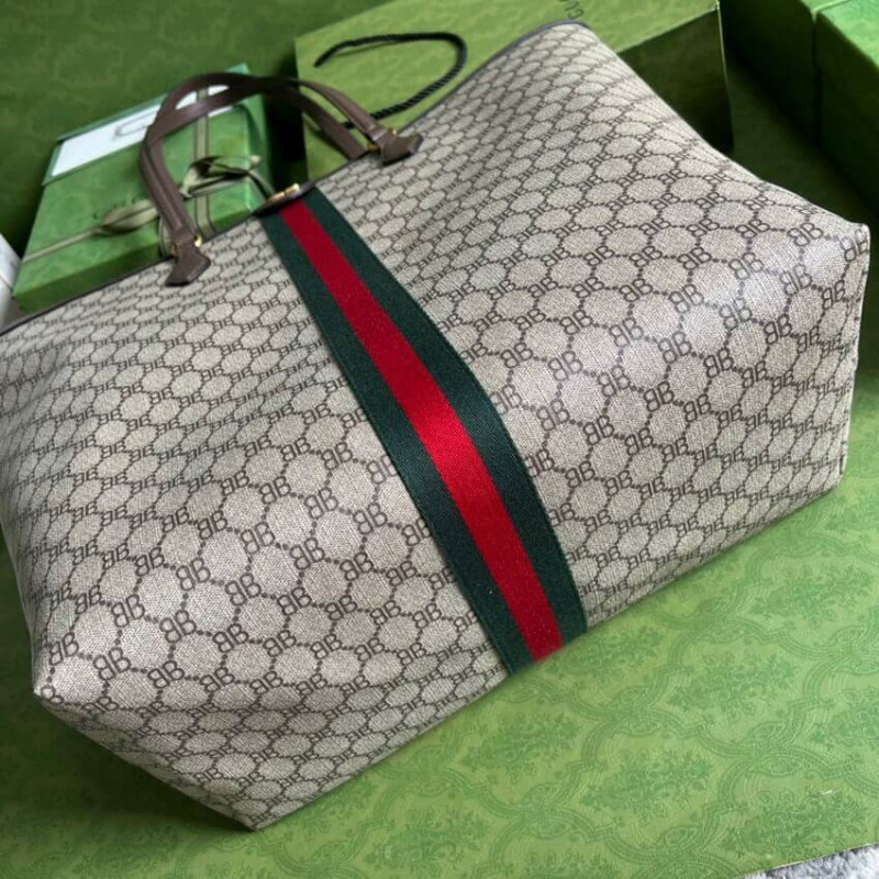 Replica Balenciaga X Gucci Hacker Large Tote Bag 680127 Beige - Image 5