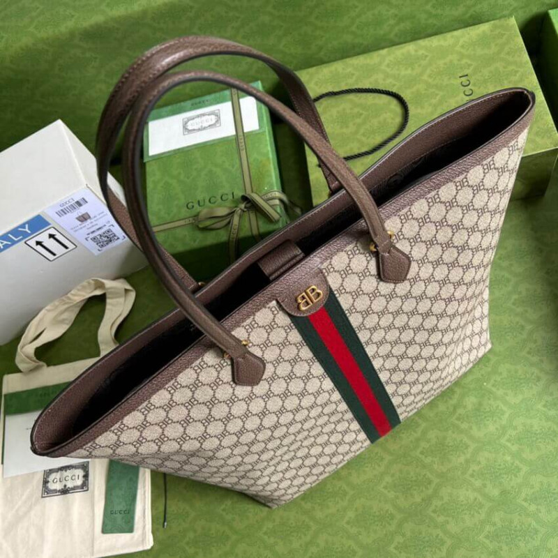 Replica Balenciaga X Gucci Hacker Large Tote Bag 680127 Beige - Image 8
