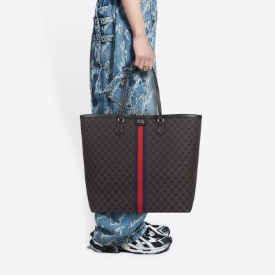 Alternative view of Replica Balenciaga X Gucci Hacker Large Tote Bag 680127 Black