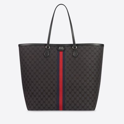 Replica Balenciaga X Gucci Hacker Large Tote Bag 680127 Black