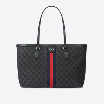 Replica Balenciaga X Gucci Hacker Medium Tote Bag 680125 Black