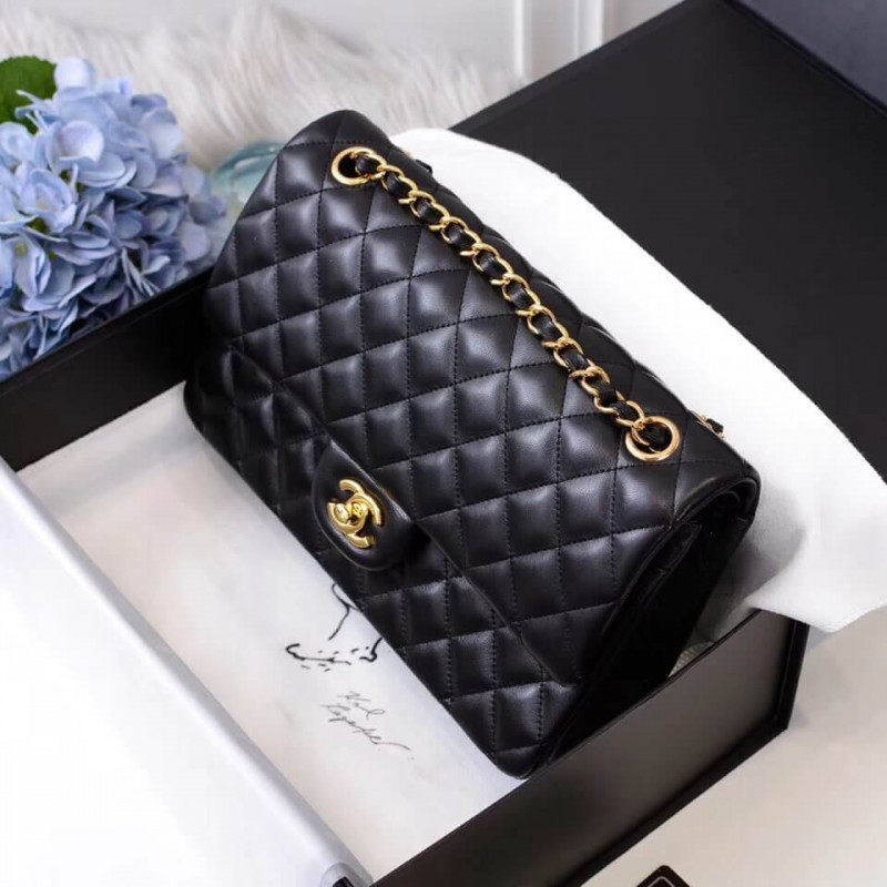 Replica Chanel 1112 Black Medium Size 2.55 Lambskin Leather Flap Bag - Image 3