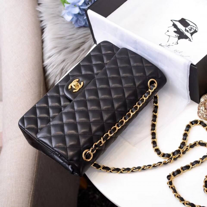 Replica Chanel 1112 Black Medium Size 2.55 Lambskin Leather Flap Bag - Image 4