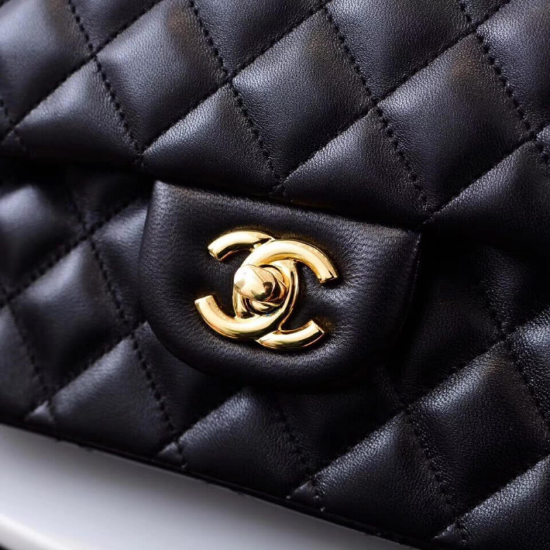 Replica Chanel 1112 Black Medium Size 2.55 Lambskin Leather Flap Bag - Image 6