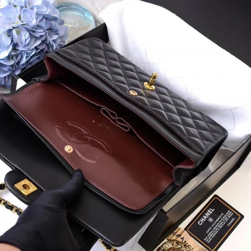 Replica Chanel 1112 Black Medium Size 2.55 Lambskin Leather Flap Bag - Image 8