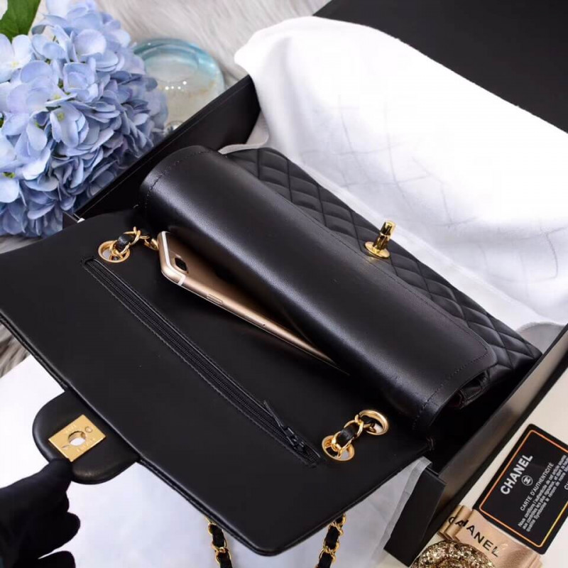 Replica Chanel 1112 Black Medium Size 2.55 Lambskin Leather Flap Bag - Image 9