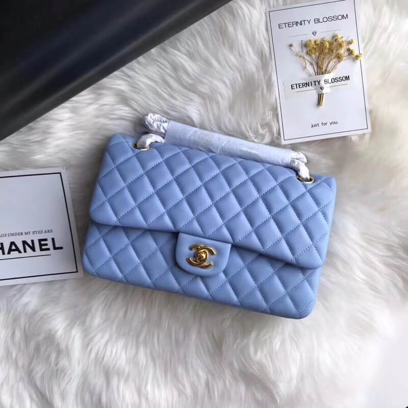 Replica Chanel 1112 Blue Medium Size 2.55 Lambskin Leather Flap Bag - Image 3