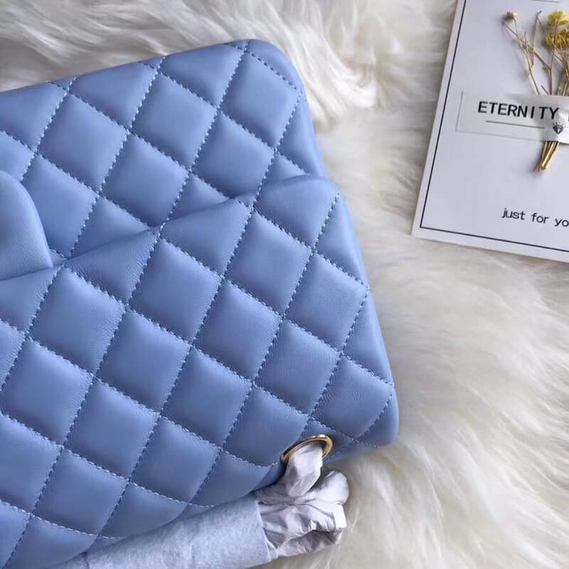 Replica Chanel 1112 Blue Medium Size 2.55 Lambskin Leather Flap Bag - Image 4
