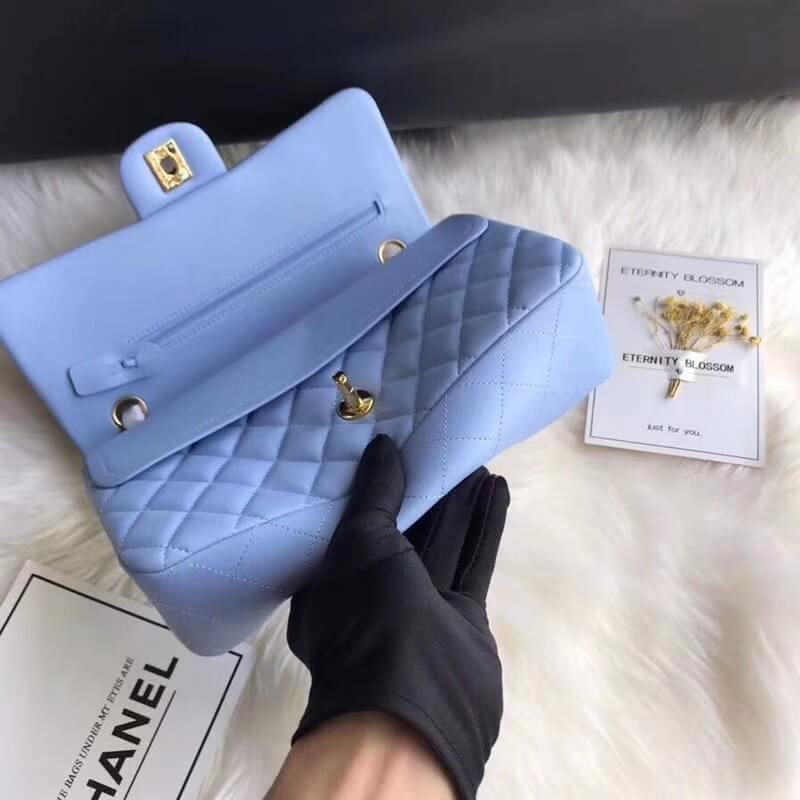 Replica Chanel 1112 Blue Medium Size 2.55 Lambskin Leather Flap Bag - Image 7