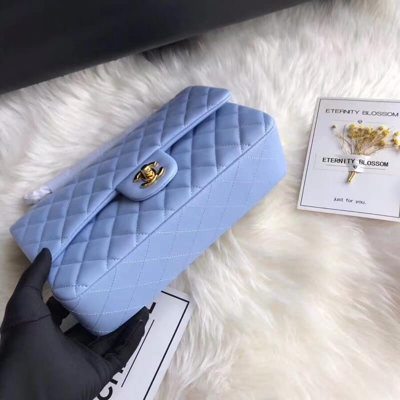 Replica Chanel 1112 Blue Medium Size 2.55 Lambskin Leather Flap Bag - Image 8