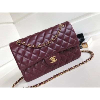 Replica Chanel 1112 Burgundy Medium Size 2.55 Lambskin Leather Flap Bag