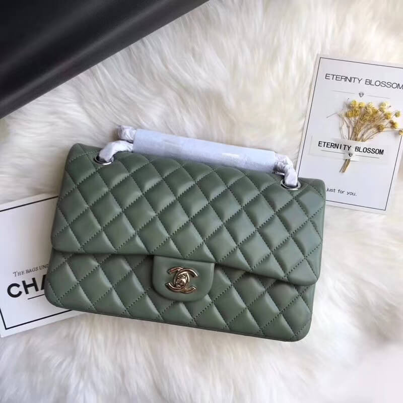 Replica Chanel 1112 Green Medium Size 2.55 Lambskin Leather Flap Bag - Image 3