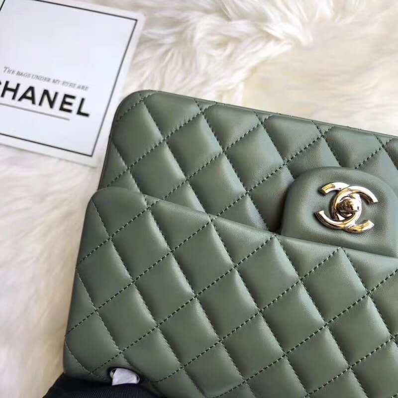 Replica Chanel 1112 Green Medium Size 2.55 Lambskin Leather Flap Bag - Image 9
