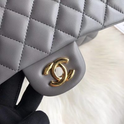 Alternative view of Replica Chanel 1112 Grey Medium Size 2.55 Lambskin Leather Flap Bag