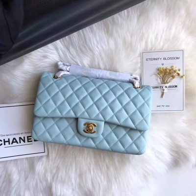 Alternative view of Replica Chanel 1112 Tiffany Blue Medium Size 2.55 Lambskin Leather Flap Bag