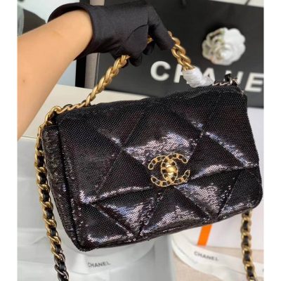 Replica Chanel 19 Flap Bag In Tweed&Amp;Sequins As1160